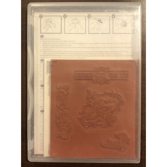 Stampin Up! Sale-A-Bration Vintage Verses Set of 4 Rubber Cling Stamps Thanks - Picture 2 of 2